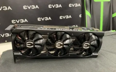 EVGA GeForce RTX 3070 XC3 graphics card shows 2.2 slot width, custom PCB, and dual 8-pin power connectors.