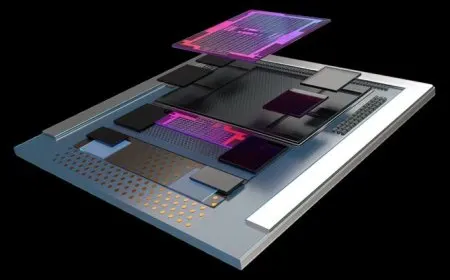 AMD Instinct MI300 APU with Zen 4 CPU and CDNA 3 GPU cores for high performance computing.