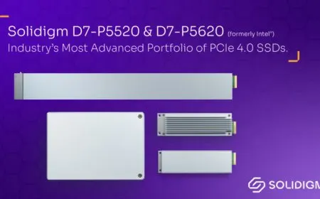 Solidigm D7-P5520 and D7-P5620 PCIe 4.0 enterprise SSDs with up to 15.36 TB capacity.