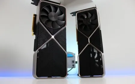 A close-up view shows an NVIDIA AD102 graphics processing unit mounted on a motherboard.