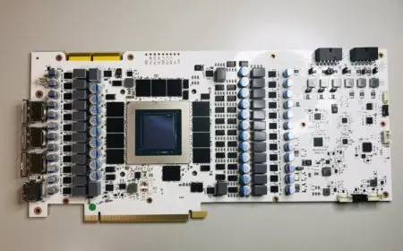 The GALAX GeForce RTX 3090 Ti HOF OC LAB Edition graphics card printed circuit board displays 28 white power phases.