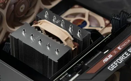 Noctua NH-D12L low-height dual-tower CPU cooler designed for AMD AM5 socket compatibility