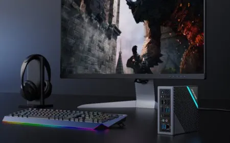 Minisforum B550 mini PC supporting 65W AMD Ryzen CPUs and full-length discrete graphics cards.