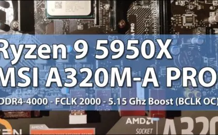 MSI A320 motherboard running an AMD Ryzen 9 5950X processor without a VRM heatsink