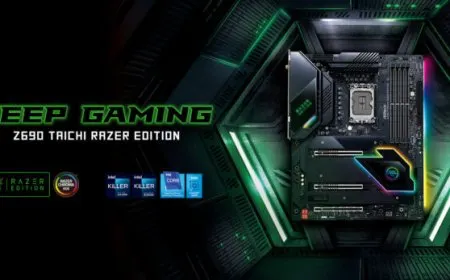 The ASRock Z690 Taichi Razer Edition motherboard features Razer Chroma RGB lighting and Intel Z690 chipset support.
