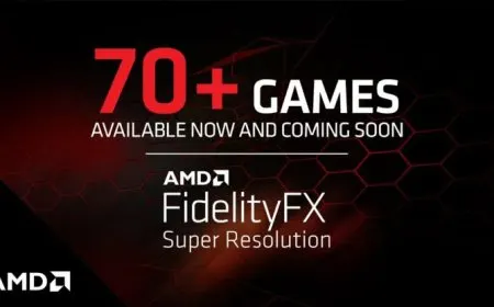 The graphic displays over seventy AAA games supporting AMD FSR alongside a God of War 4K benchmark showing 57 frames per s...
