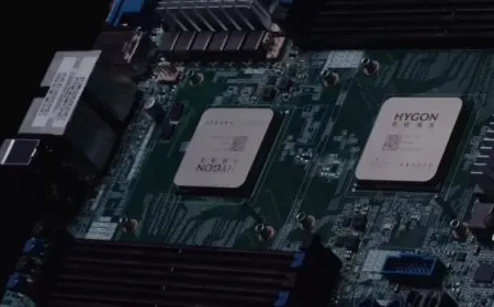 Two Hygon C86 3185 processors outperform a single AMD Ryzen 5 5600X chip in benchmark tests.