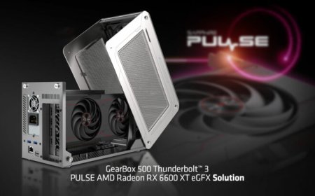 Sapphire GearBox 500 Thunderbolt 3 PULSE RX 6600XT 8GB eGFX, an external graphics card solution powered by the latest AMD RDNA 2