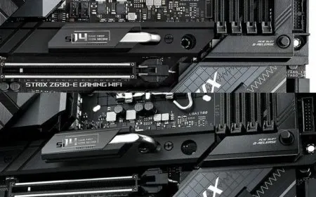 The ASUS Z690 ROG motherboard includes a Quick Slot Release lever for easy GPU removal from the PCIe slot.