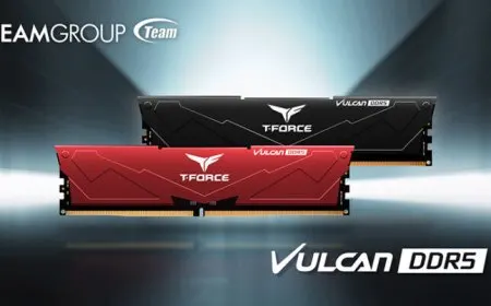 TEAMGROUP T-FORCE VULCAN DDR5 memory module with up to 32 GB capacity and 5200 Mbps speed.