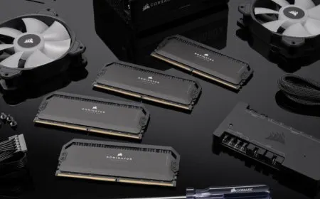 The Corsair Dominator Platinum RGB DDR5 memory modules feature a stealthy black design.