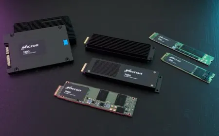 A Micron 7400 NVMe solid state drive module is pictured.