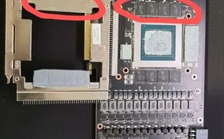 The ASUS GeForce RTX 3080 Ti TUF OC graphics card shows a missing GDDR6X thermal pad on the memory module.