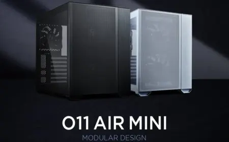 Lian Li O11 Air Mini small form factor computer case with modular panels and cooling features.