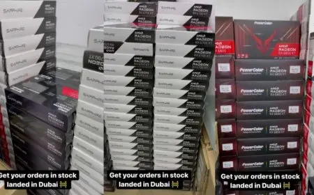 PowerColor, Sapphire, and XFX AMD Radeon graphics cards arrive at a cryptocurrency mining hardware retailer.