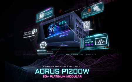 AORUS Introduces AORUS P1200W 80+ Platinum Power Supply With Customizable LCD Monitor