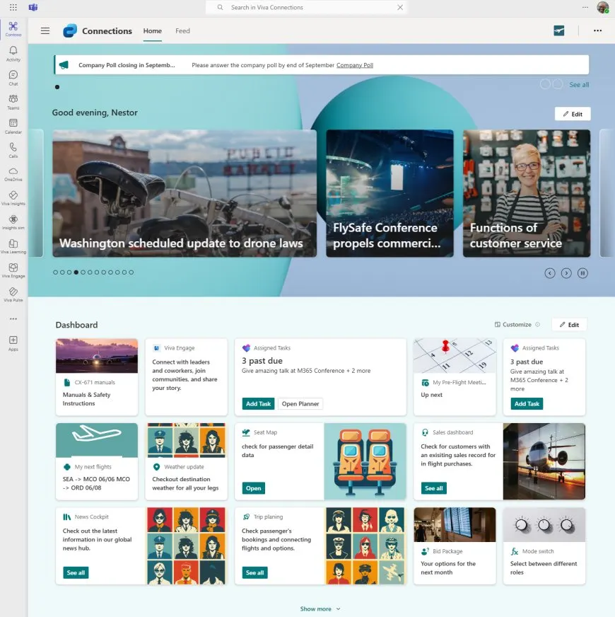 Extending Enterprise Interfaces With Pre-Built Adaptive Cards