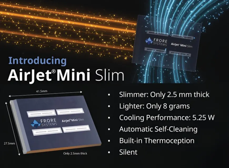 Frore Systems Unveils AirJet Mini Slim, Up To 5.25W SSD Cooling In A Slimmer Form Factor