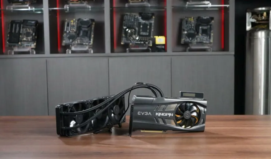 EVGA GeForce RTX 3090 KINGPIN Hybrid graphics card featuring a 360mm AIO liquid cooler.