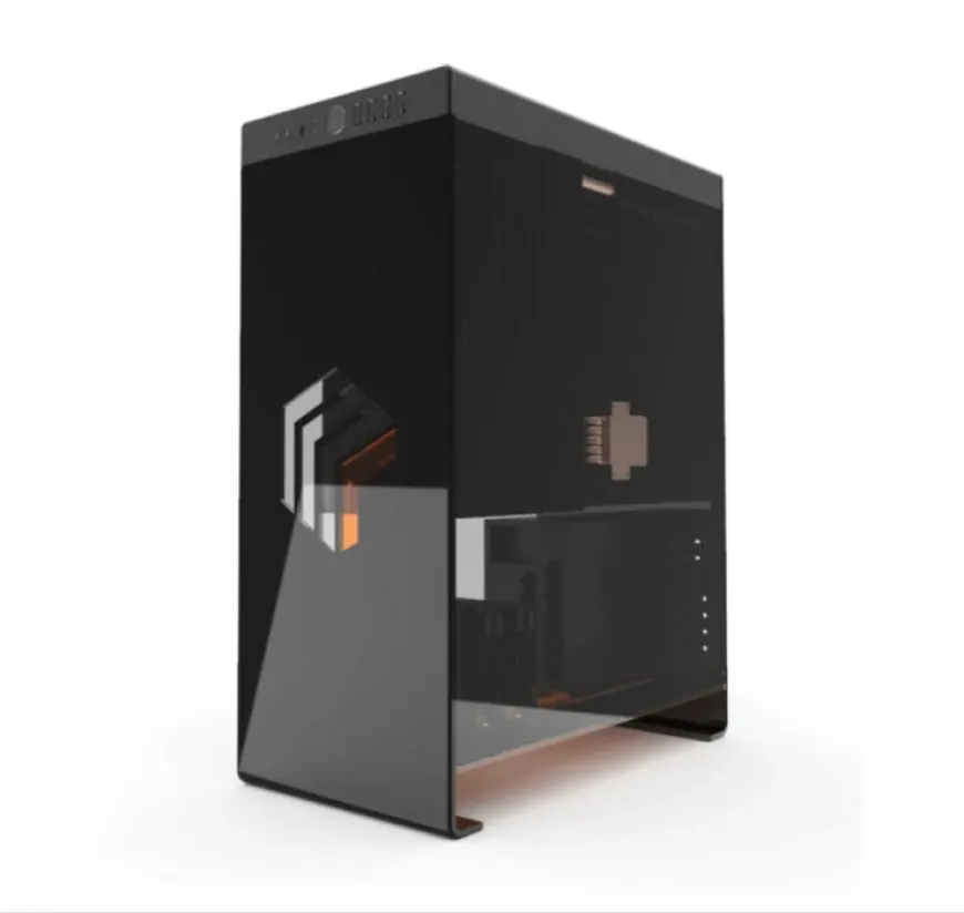 The MonsterLabo The Beast fanless gaming PC chassis features a compact exterior and exposed internal layout.