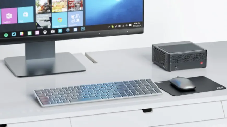 Front view of the MINISFORUM DeskMini H31G mini PC with a dedicated GPU