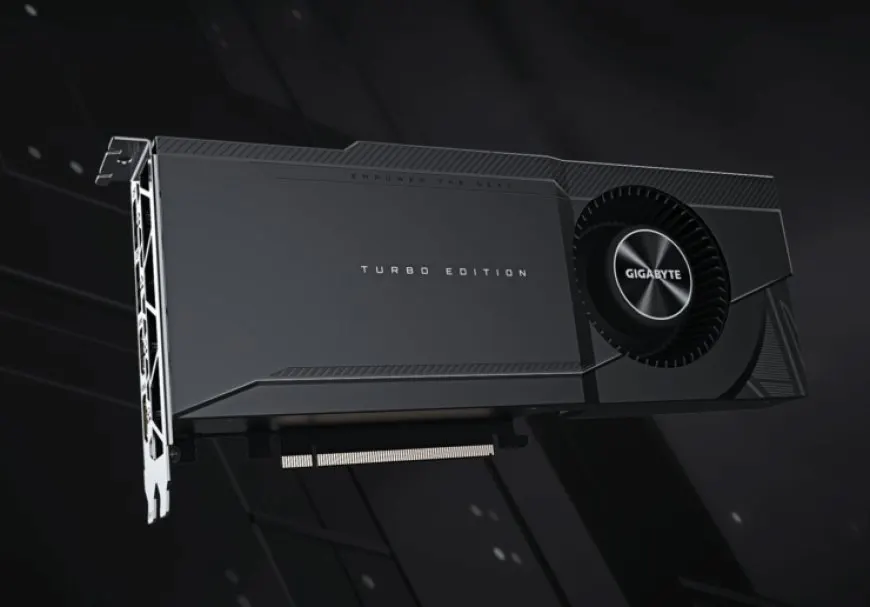 Gigabyte GeForce RTX 3090 Turbo, RTX 3080 Vision, RTX 3070 Eagle OC, and RTX 3070 Gaming OC graphics cards are shown toget...