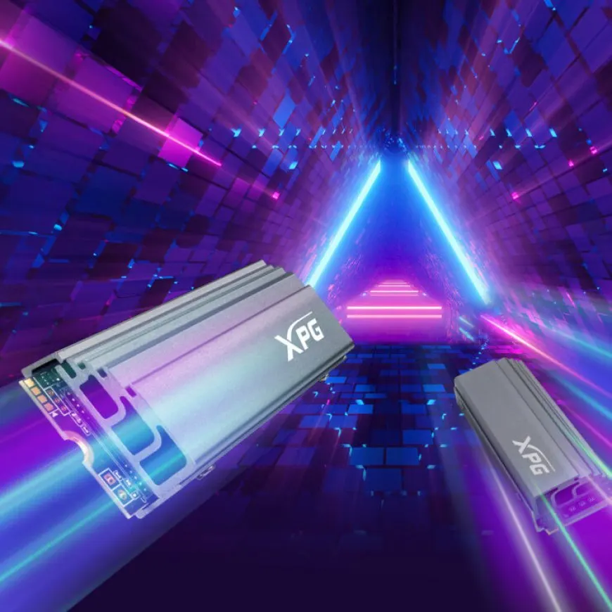 XPG GAMMIX S70 PCIe Gen4x4 M.2 2280 SSD with a custom cooling heatsink
