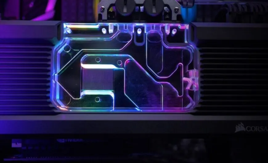 Corsair Hydro X Series XG7 RGB GPU water block cools NVIDIA GeForce RTX 30 Series graphics cards.