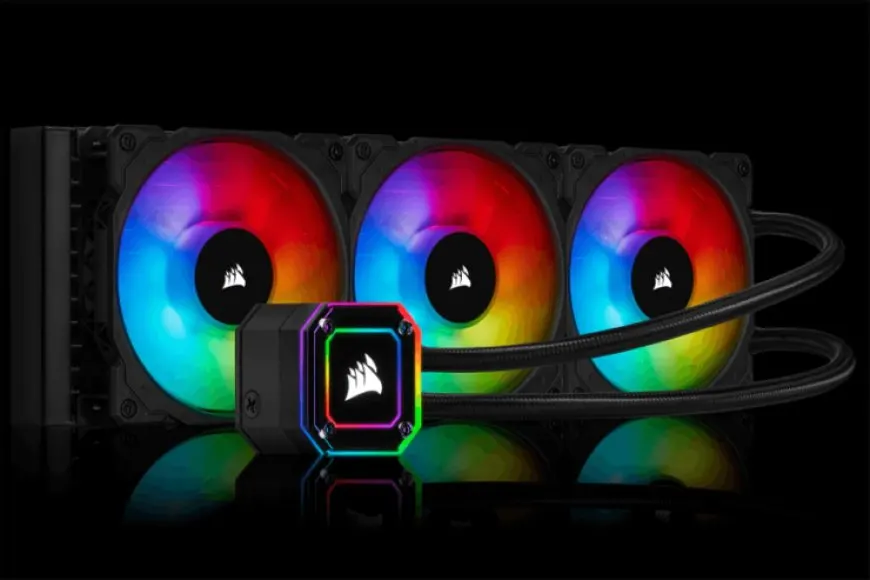 The Corsair ELITE CAPELLIX H100 all-in-one liquid cooler features bright CAPELLIX RGB lighting.