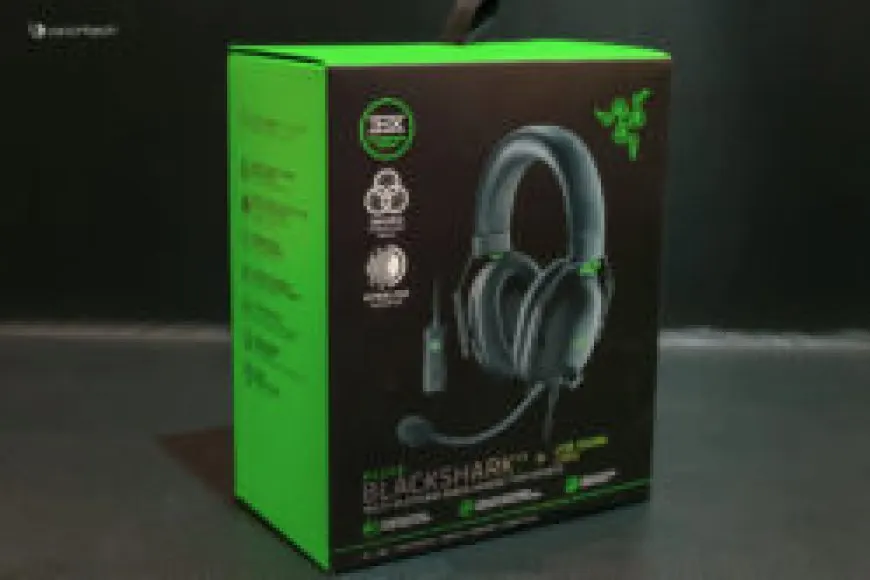 Razer BlackShark V2 wired gaming headphones displayed on a white background