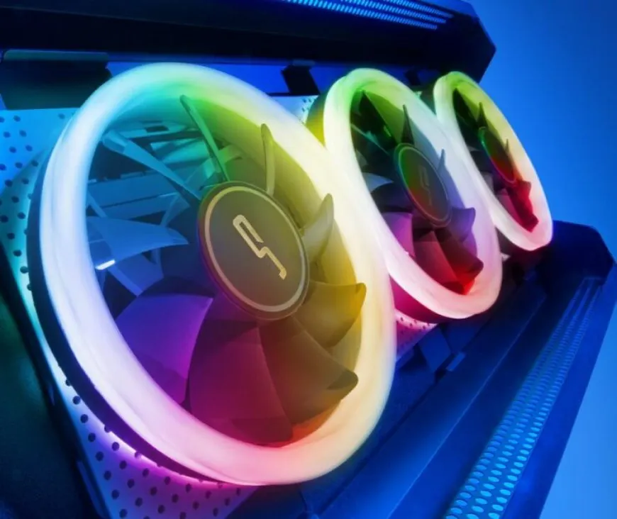 CRYORIG R5 CPU cooler and Crona 120 RGB fans displayed side by side.