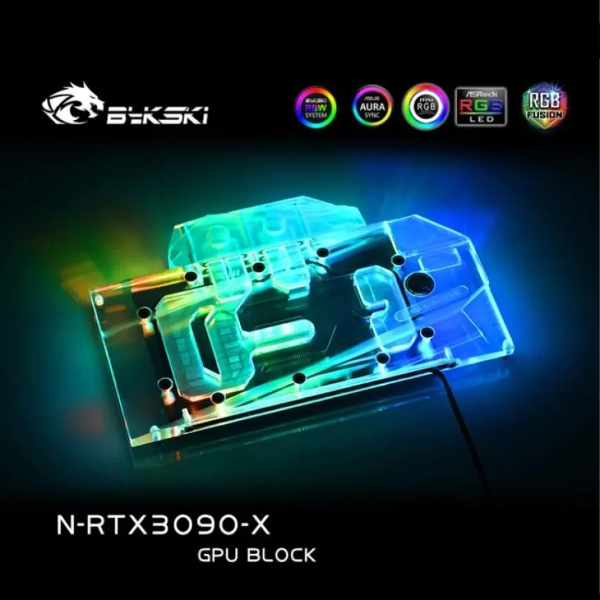 Bykski GeForce RTX 3090 and GeForce RTX 3080 reference and custom FE flavor water blocks.