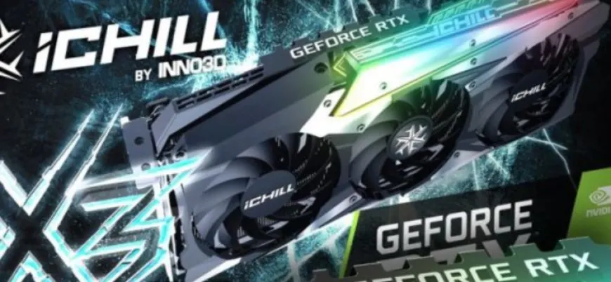 Inno3D GeForce RTX 3090 and RTX 3080 iChill X4 custom graphics cards are pictured alongside other model variants.