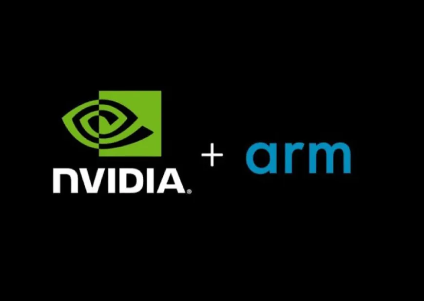 ARM and NVIDIA logos representing a potential corporate acquisition