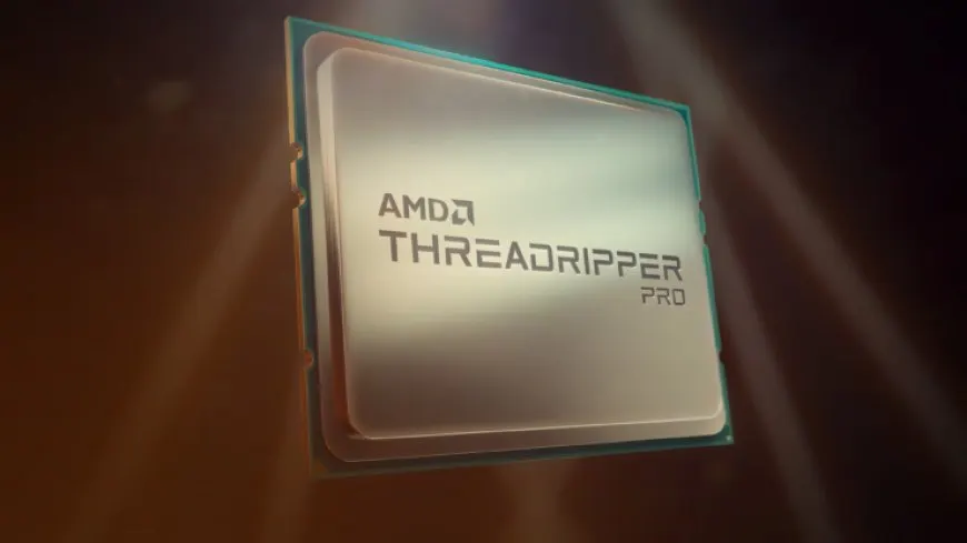 AMD Ryzen Threadripper PRO 5000WX processor mounted on a Dell Precision 7865 workstation motherboard.