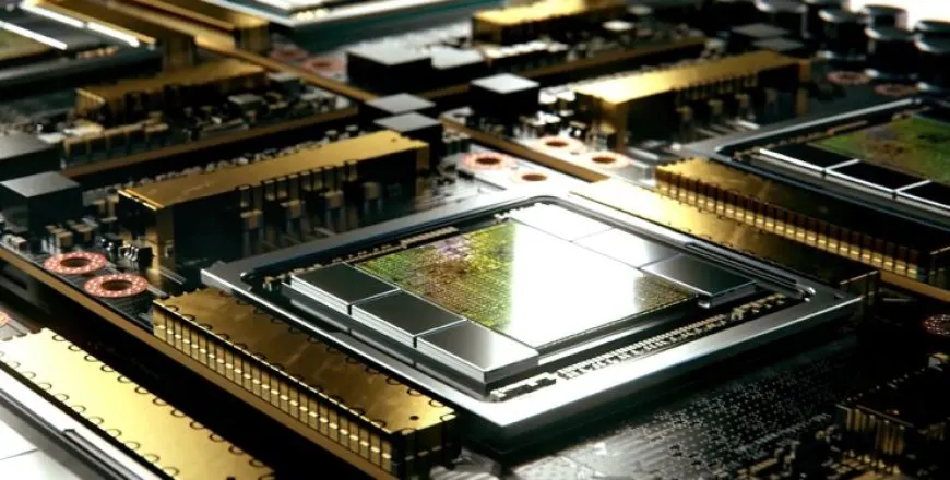 Chart comparing NVIDIA Ampere A100 and AMD Instinct MI250 GPU performance and efficiency metrics.