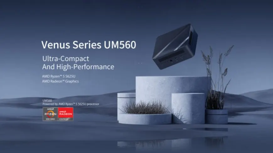 Minisforum UM560 Venus Series Mini PC featuring AMD Barcelo Ryzen 5 5625U APU.