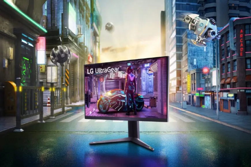 LG UltraGear gaming monitors featuring 4K OLED panels with NVIDIA G-SYNC and AMD FreeSync Premium support.