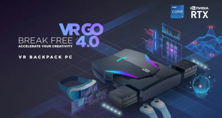 ZOTAC VR GO 4.0 backpack featuring an NVIDIA RTX GPU for wireless VR gaming.