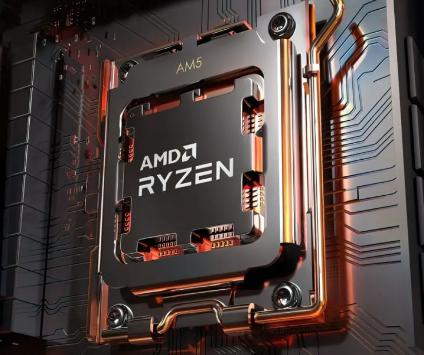 AMD Ryzen 7000 processor package featuring sixteen Zen 4 cores and the integrated heat spreader