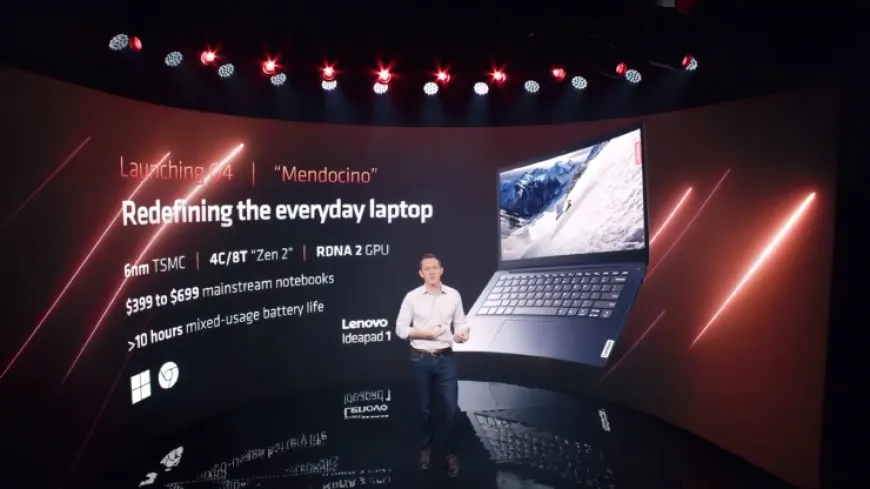 The AMD Ryzen 6000 Mendocino APU chip features Zen 2 CPU cores, RDNA 2 graphics, and a 6nm manufacturing process.