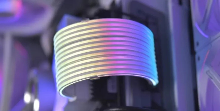 Lian Li STRIMER PLUS V2 ARGB extension cables feature RGB lighting.