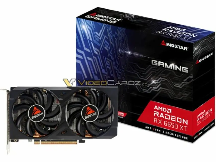 Leaked images show unreleased BIOSTAR Radeon RX 6750XT and RX 6650XT graphics cards.