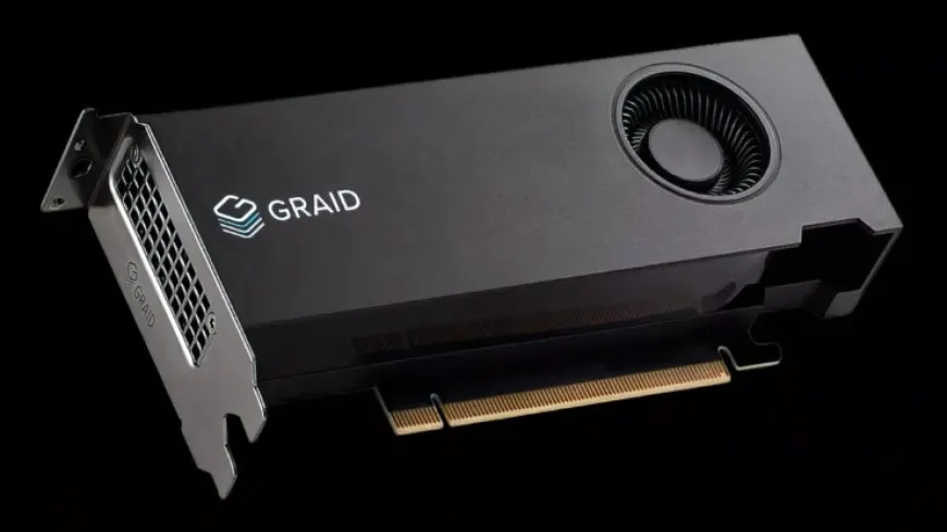 GRAID SupremeRAID SR-1010 NVMe PCIe 4.0 RAID card with NVIDIA Ampere GPU for 110 Gbps transfer speeds.