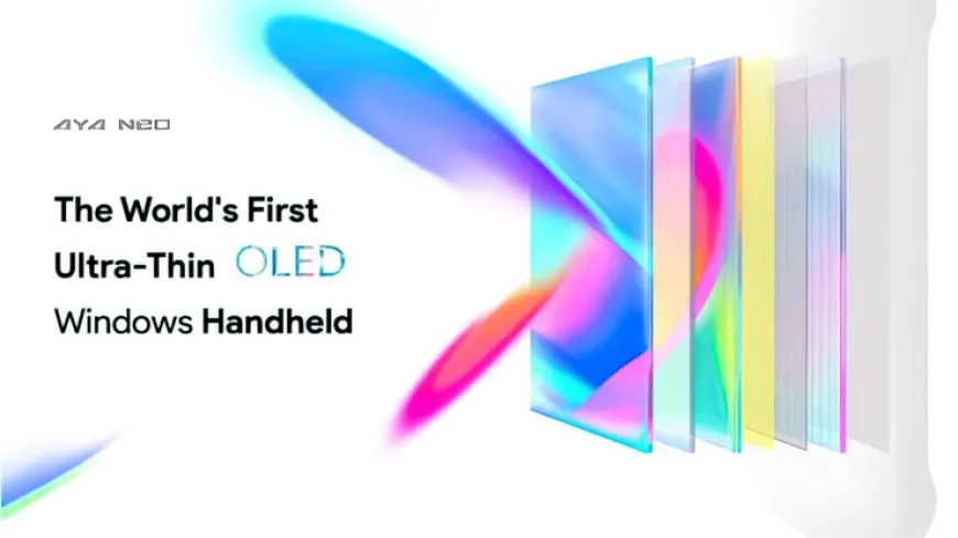 The AYANEO Windows OLED portable gaming console features a slim chassis and a high resolution display.