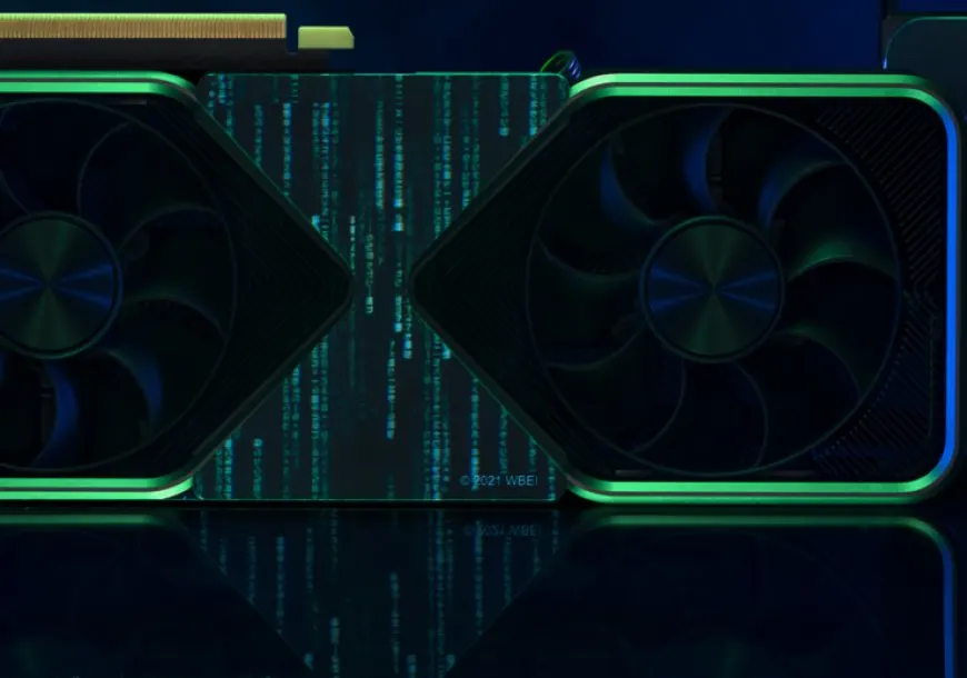 Close-up view of the NVIDIA AD102 graphics processing unit chip intended for the GeForce RTX 4090.