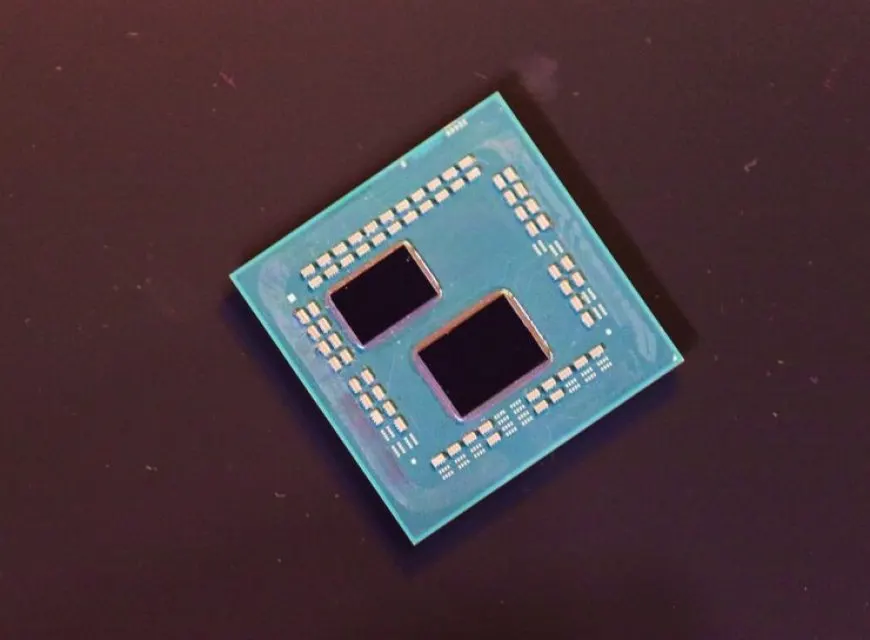 AMD Ryzen 7 5800X3D processor chip running at 4.8 GHz with 3D V-Cache technology