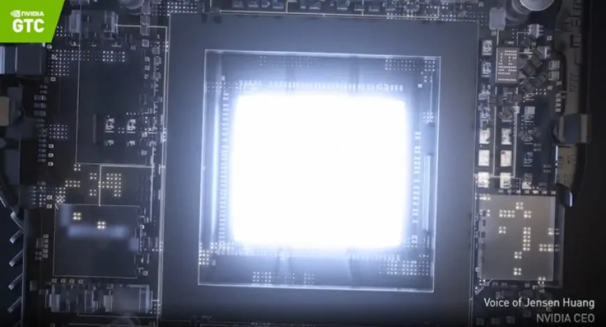 NVIDIA CEO Jensen Huang announces the Hopper data center GPU during the GTC 2022 keynote address.