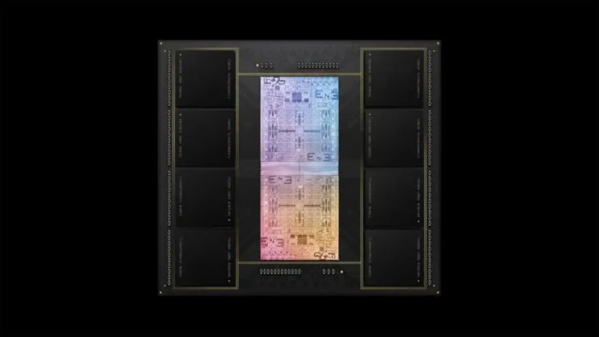 A benchmark chart compares NVIDIA GeForce RTX 3090 and Apple M1 Ultra 64-core GPU compute and gaming performance.