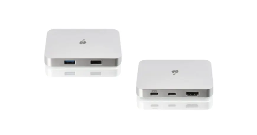 IOGEAR Dock Pro USB-C 4K station connected to a monitor and Nintendo Switch console